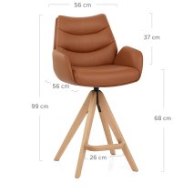 Echtleder Holz-Barhocker - Madrid
