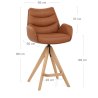 Echtleder Holz-Barhocker - Madrid