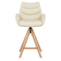 Echtleder Holz-Barhocker - Madrid