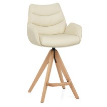 Echtleder Holz-Barhocker - Madrid