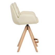 Echtleder Holz-Barhocker - Madrid