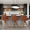 Echtleder Holz-Barhocker - Madrid