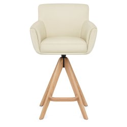 Holzbarhocker Echtleder - Rome