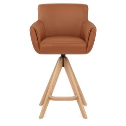Holzbarhocker Echtleder - Rome