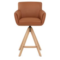 Holzbarhocker Echtleder - Rome