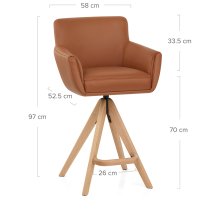 Holzbarhocker Echtleder - Rome