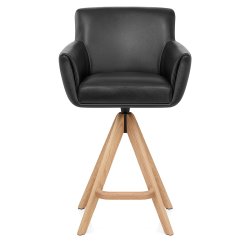 Holzbarhocker Echtleder - Rome