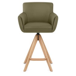 Holzbarhocker Echtleder - Rome