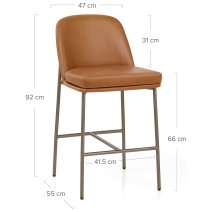 Echtleder Barhocker Bronze - Cruz