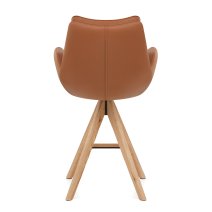 Echtleder Holz-Barhocker - Madrid