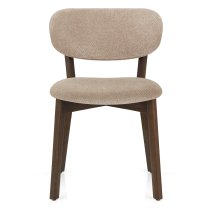 Dunkler Eichenholz-StoffStuhl - Maya