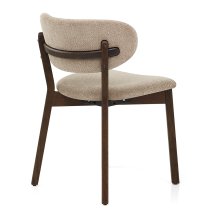 Dunkler Eichenholz-StoffStuhl - Maya