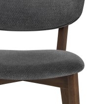 Dunkler Eichenholz-StoffStuhl - Maya