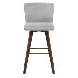 Dunkelholz-Stoffbarhocker -...