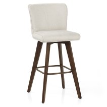 Dunkelholz-Stoffbarhocker - Aldo