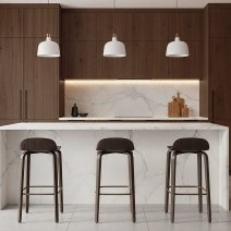 Barhocker Dunkel Holz - Curve