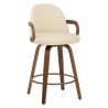 Kunstleder Holzbarhocker - Franco