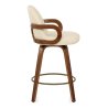 Kunstleder Holzbarhocker - Franco